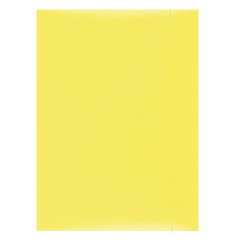 Teczka z gumką OFFICE PRODUCTS, karton, A4, 300gsm, 3-skrz., żółta