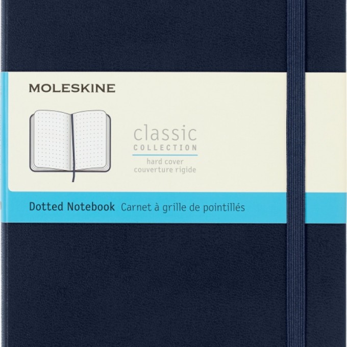 Notes MOLESKINE Classic L (13x21 cm) w kropki, twarda oprawa, sapphire blue, 240 stron, niebieski