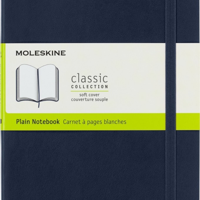 Notes MOLESKINE L (13x21cm) gładki, miękka oprawa, sapphire blue, 192 strony, niebieski