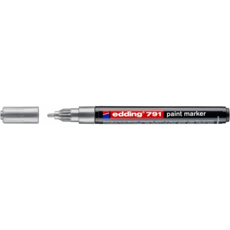 Marker olejowy e-791 EDDING, 1-2mm, srebrny