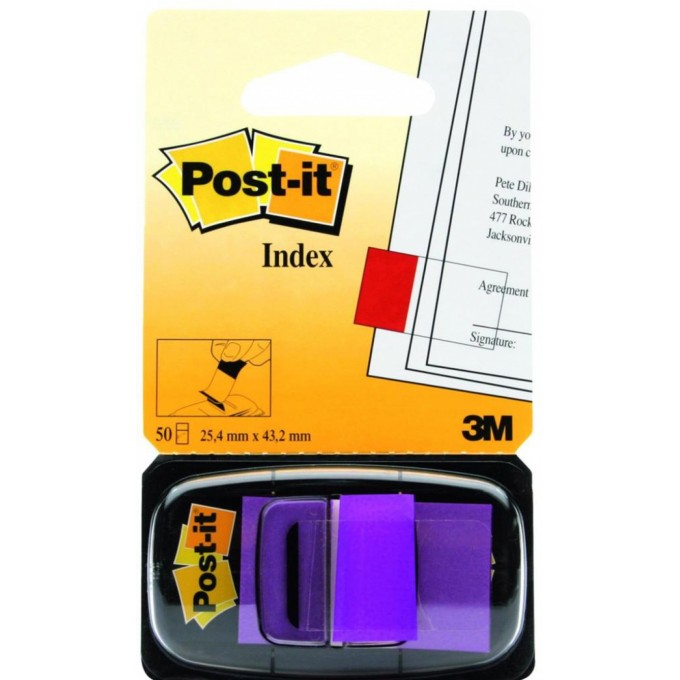 Zakładki indeksujące POST-IT® (680-8), PP, 25,4x43,2mm, 50 kart., purpurowe