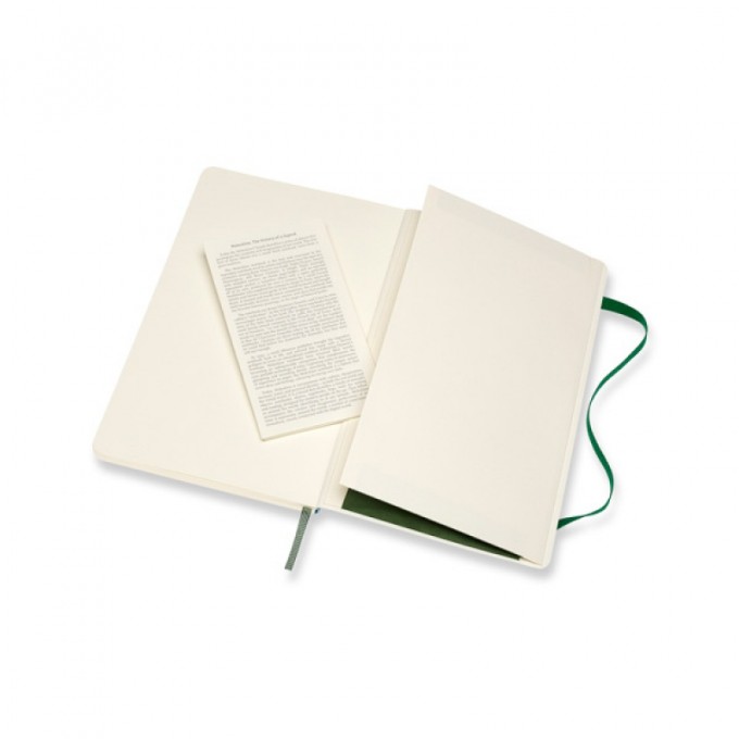Notes MOLESKINE L (13x21cm) w linie, miękka oprawa, myrtle green, 192 strony, zielony