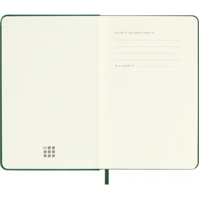 Notes MOLESKINE Classic P (9x14 cm) w linie, twarda oprawa, myrtle green, 192 strony, zielony