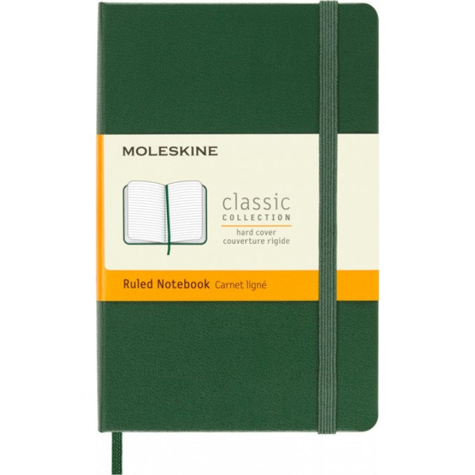 Notes MOLESKINE Classic P (9x14 cm) w linie, twarda oprawa, myrtle green, 192 strony, zielony