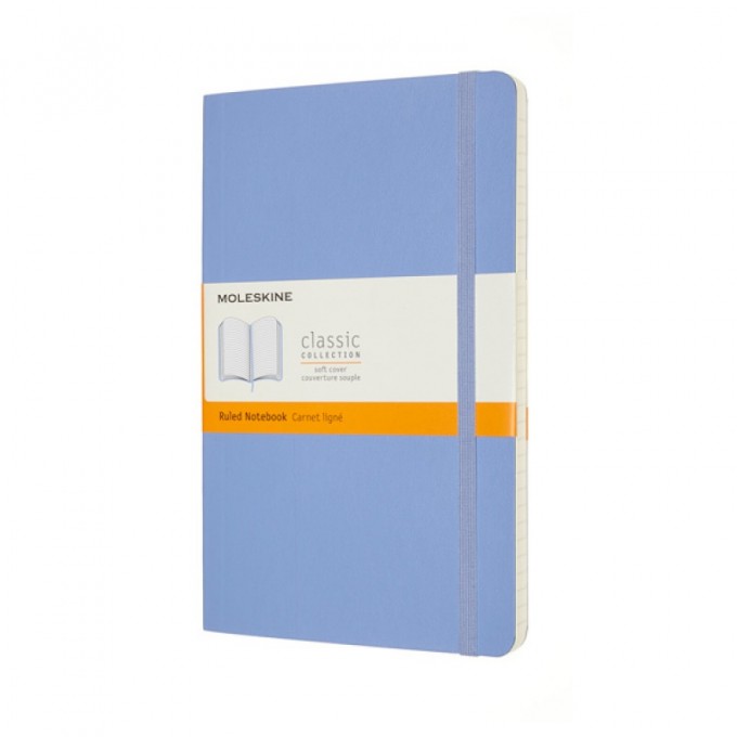 Notes MOLESKINE Classic L (13x21 cm) w linie, miękka oprawa, hydrangea blue, 240 stron, niebieski