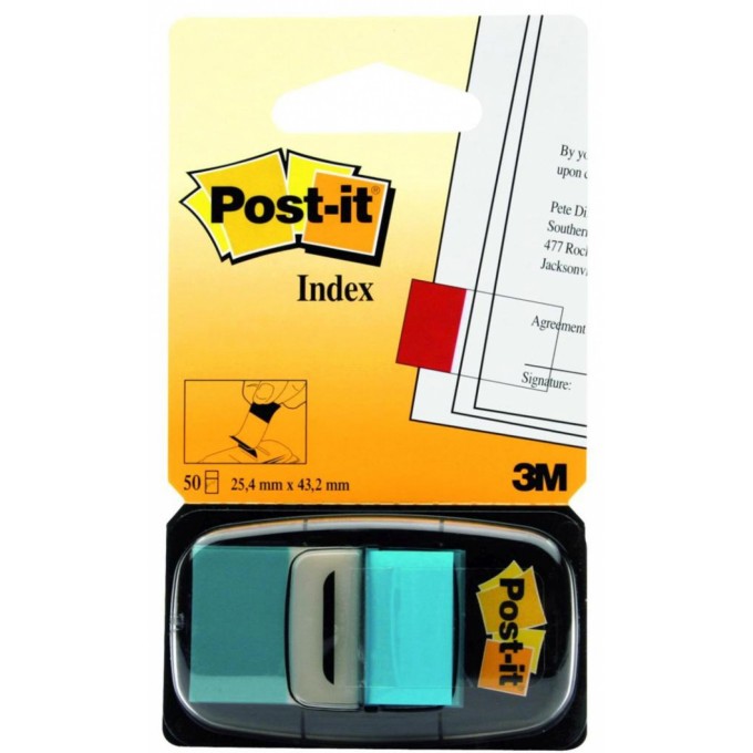 Zakładki indeksujące POST-IT® (680-23), PP, 25,4x43,2mm, 50 kart., jaskrawoniebieskie