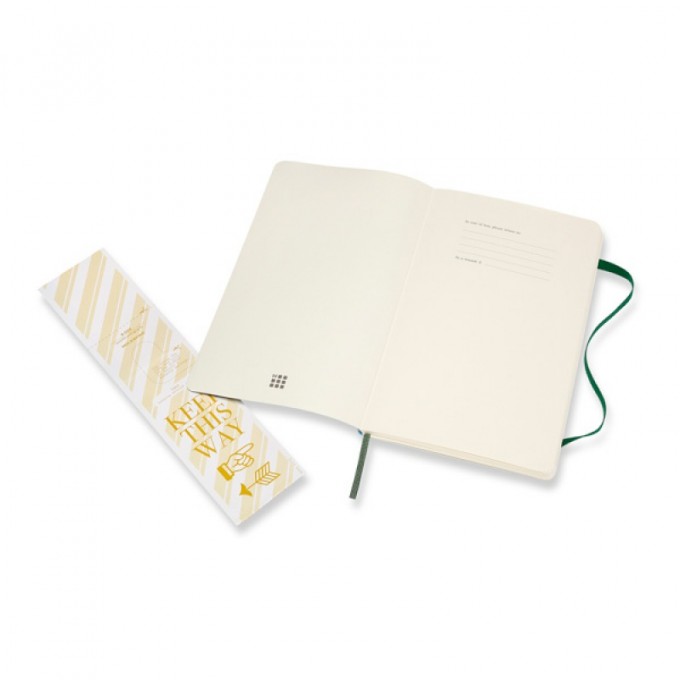 Notes MOLESKINE L (13x21cm) w kropki, miękka oprawa, myrtle green, 192 strony, zielony