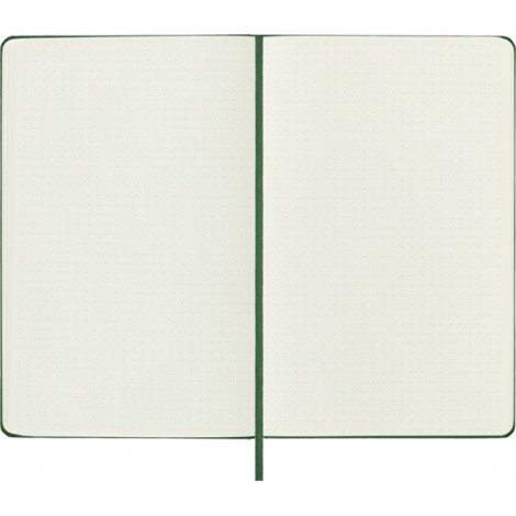 Notes MOLESKINE Classic L (13x21cm) w kropki, twarda oprawa, myrtle green, 240 stron, zielony