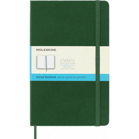 Notes MOLESKINE Classic L (13x21cm) w kropki, twarda oprawa, myrtle green, 240 stron, zielony