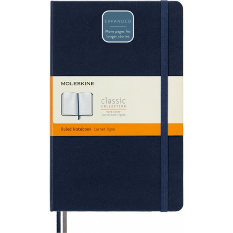 Notes MOLESKINE Classic L (13x21 cm) w linie, twarda oprawa, sapphire blue, 400 stron, niebieski