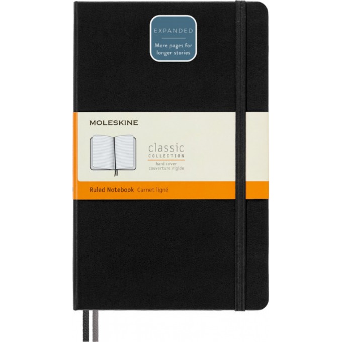 Notes MOLESKINE Classic L (13x21cm) w linie, twarda oprawa, 400 stron, czarny