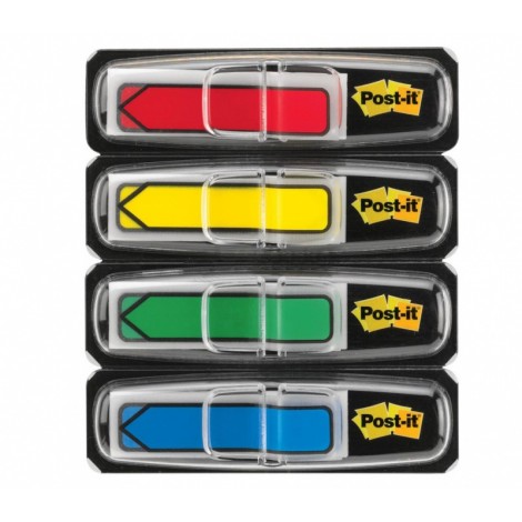 Zakładki indeksujące POST-IT® (684-ARR3), PP, 11,9x43,1mm, strzałka, 4x24 kart., mix kolorów