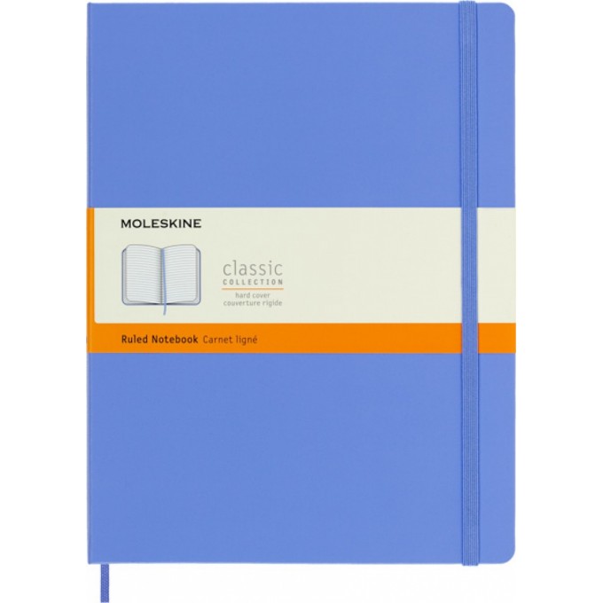 Notes MOLESKINE Classic XL (19x25 cm) w linie, twarda oprawa, hydrangea blue, 192 strony, niebieski
