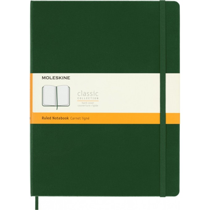 Notes MOLESKINE Classic XL (19x25cm) w linie, twarda oprawa, myrtle green, 192 strony, zielony