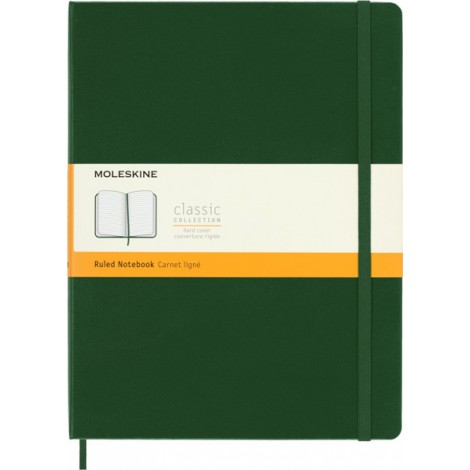 Notes MOLESKINE Classic XL (19x25cm) w linie, twarda oprawa, myrtle green, 192 strony, zielony