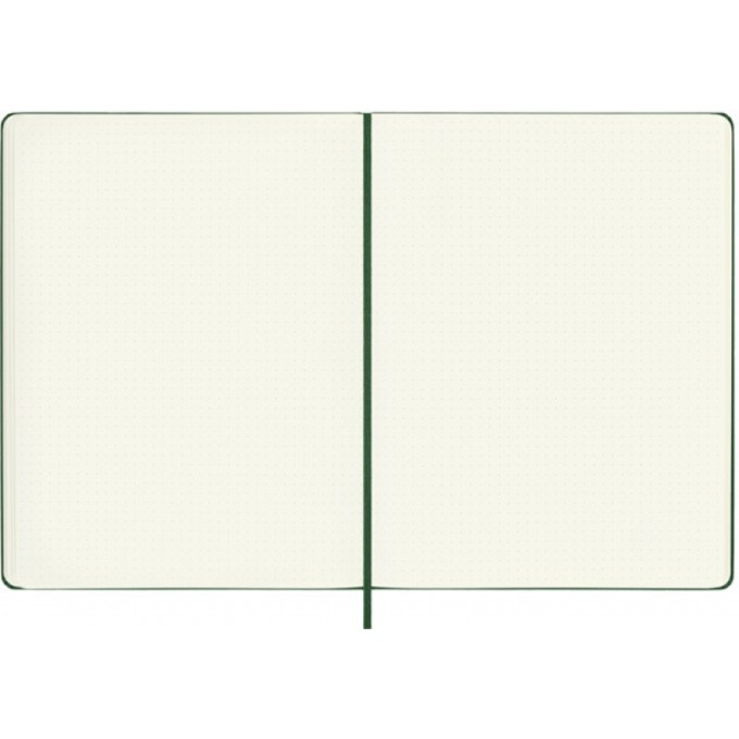 Notes MOLESKINE Classic XL (19x25cm) w kropki, twarda oprawa, myrtle green, 192 strony, zielony