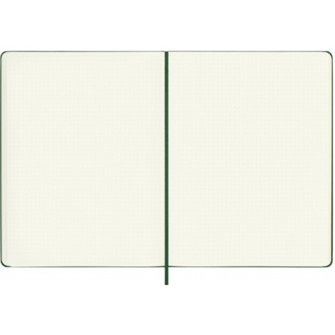 Notes MOLESKINE Classic XL (19x25cm) w kropki, twarda oprawa, myrtle green, 192 strony, zielony
