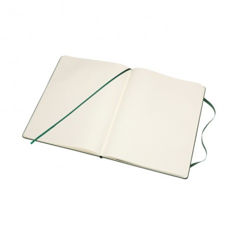 Notes MOLESKINE Classic XL (19x25cm) w kropki, twarda oprawa, myrtle green, 192 strony, zielony