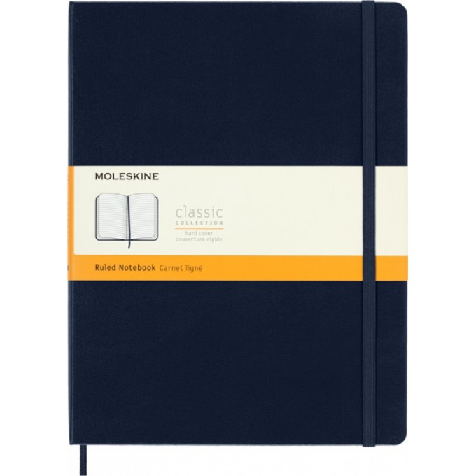 Notes MOLESKINE Classic XL (19x25cm) w linie, twarda oprawa, sapphire blue, 192 strony, niebieski