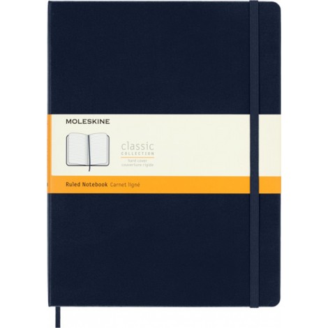 Notes MOLESKINE Classic XL (19x25cm) w linie, twarda oprawa, sapphire blue, 192 strony, niebieski
