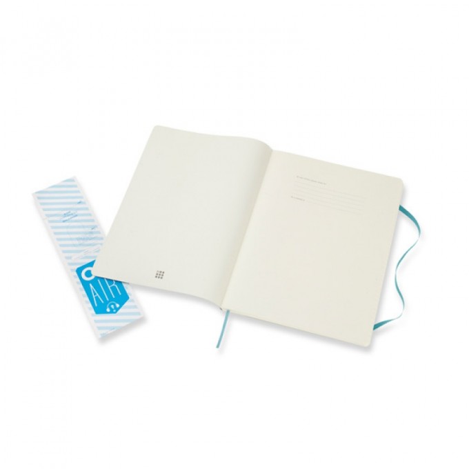 Notes MOLESKINE XL (19x25 cm) w linie, miękka oprawa, reef blue, 192 strony, niebieski