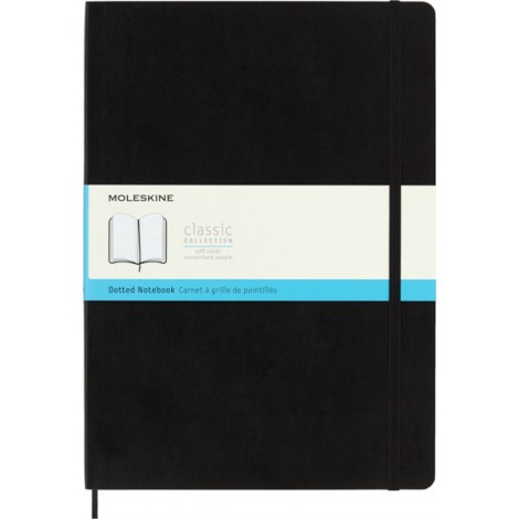 Notes MOLESKINE Classic A4 (21x29,7 cm) w kropki, miękka oprawa, 192 strony, czarny
