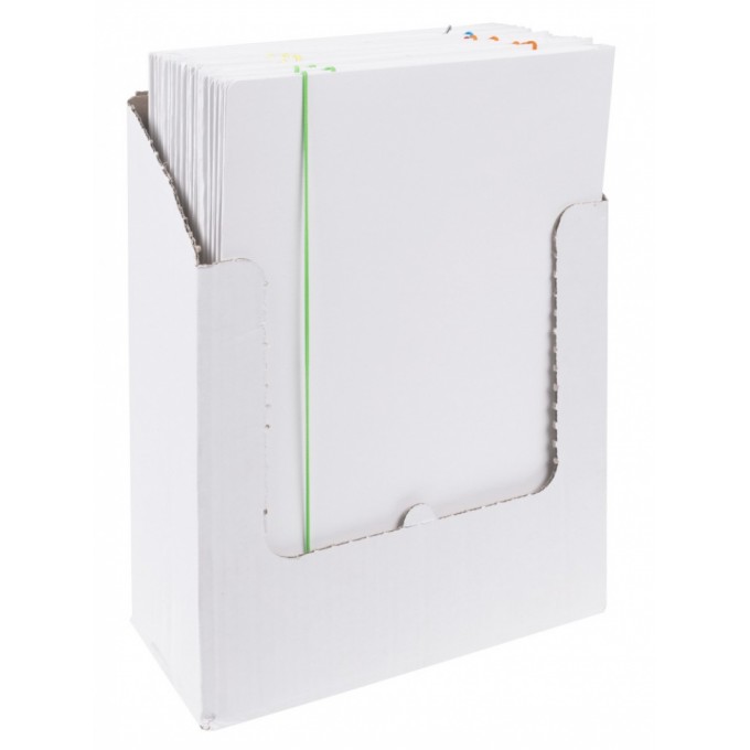Teczka z gumką OFFICE PRODUCTS, karton, A4, 300gsm, 3-skrz., gumka mix kolorów, biała