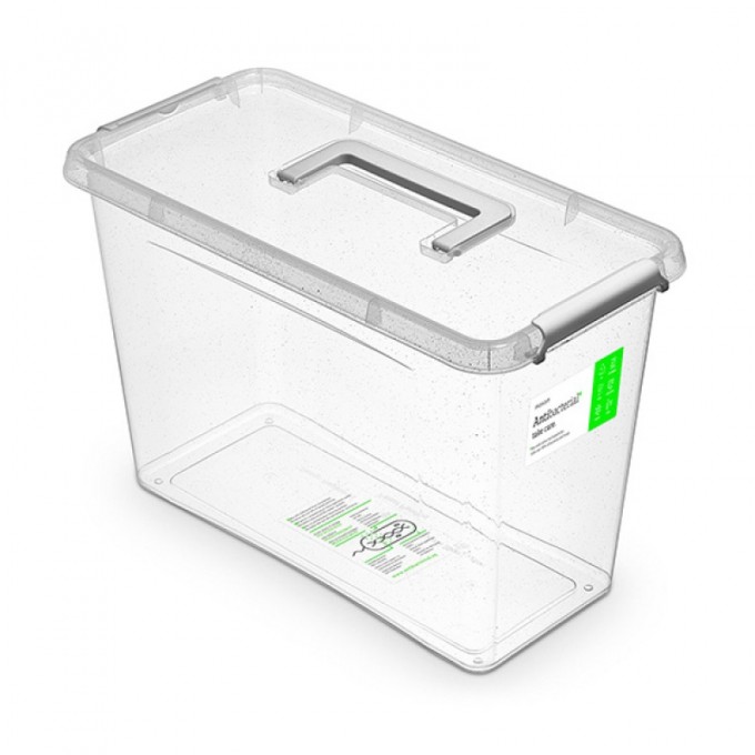 Pojemnik antybakteryjny MOXOM Antibacterial, z rączką, 13l, transparentny