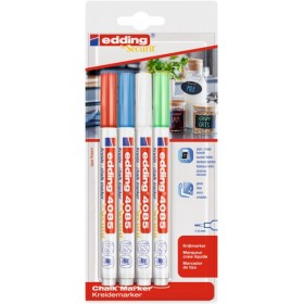 Marker kredowy e-4085 EDDING, 1-2 mm, blister, 4 szt., mix kolorów