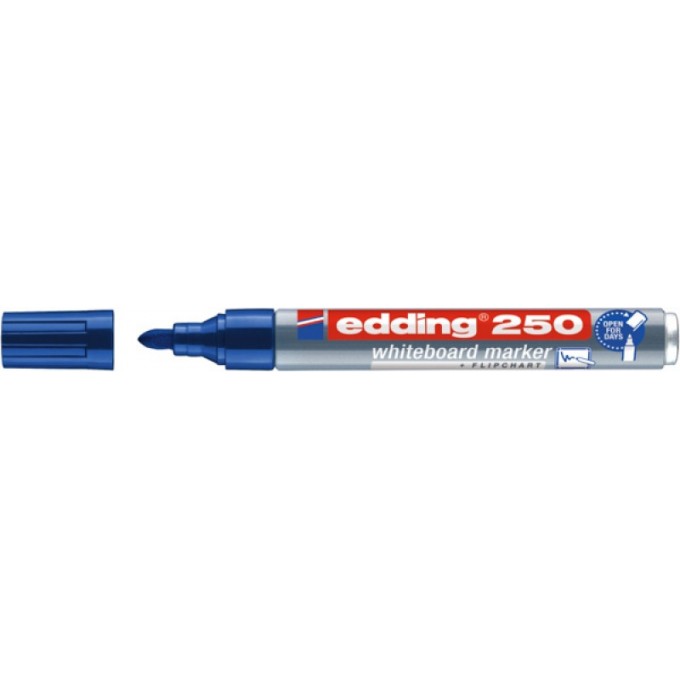 Marker do tablic suchościeralnych e-250 EDDING, 1,5-3 mm, niebieski