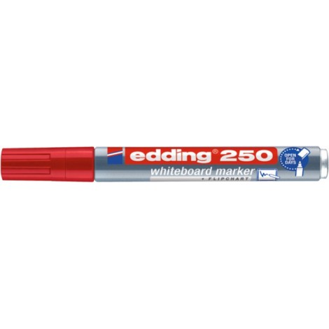 Marker do tablic suchościeralnych e-250 EDDING, 1,5-3 mm, czerwony