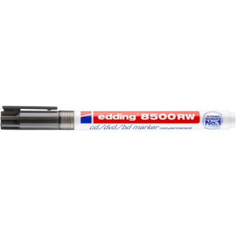 Marker do płyt CD/DVD/BD e-8500 RW EDDING, zmywalny, 1 mm, czarny