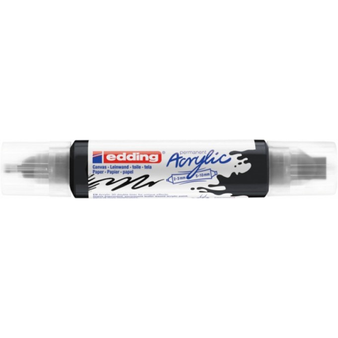Marker akrylowy 3D e-5400 EDDING, podwójny, 2-3 mm, 5-10 mm, matowy czarny