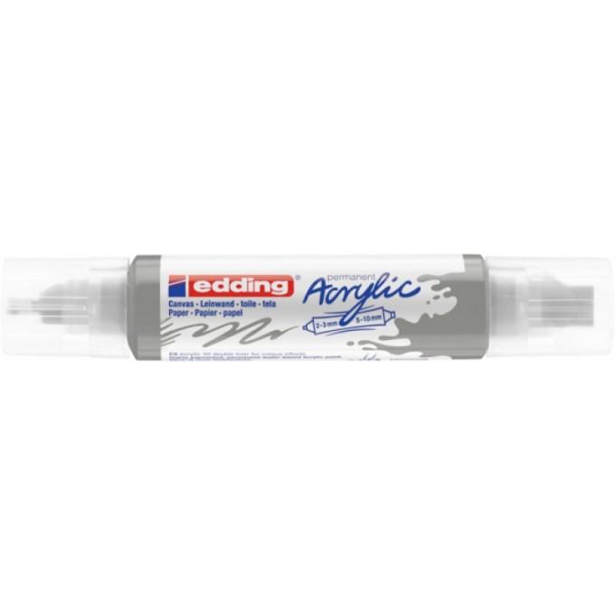 Marker akrylowy 3D e-5400 EDDING, podwójny, 2-3 mm, 5-10 mm, matowe srebro