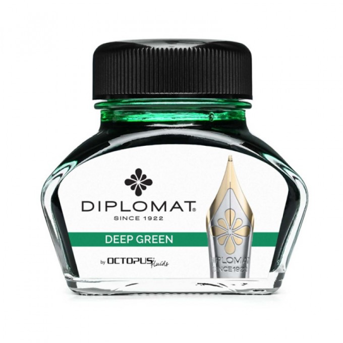 Atrament do piór wiecznych DIPLOMAT, w kałamarzu, 30 ml, ciemnozielony
