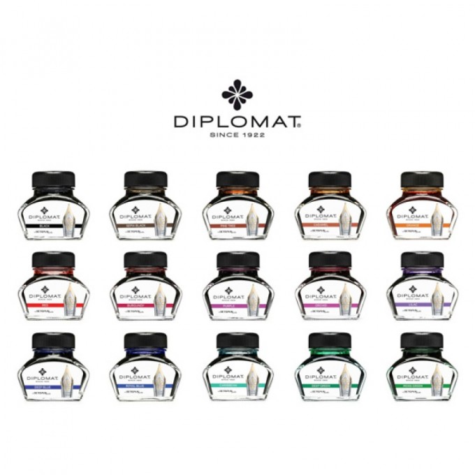 Atrament do piór wiecznych DIPLOMAT, w kałamarzu, 30 ml, liliowy