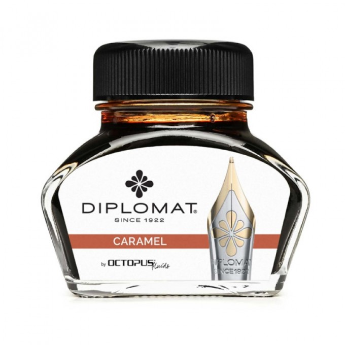 Atrament do piór wiecznych DIPLOMAT, w kałamarzu, 30 ml, karmelowy