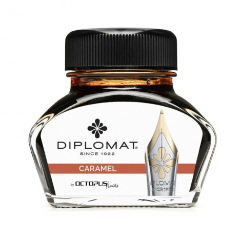 Atrament do piór wiecznych DIPLOMAT, w kałamarzu, 30 ml, karmelowy