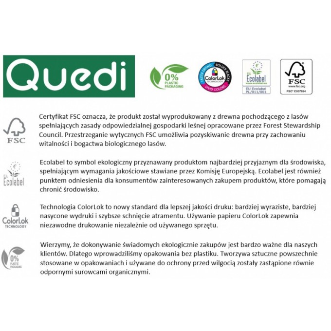 Papier ksero QUEDI ESSENTIAL A4, A4, klasa C, 80gsm, 500ark.