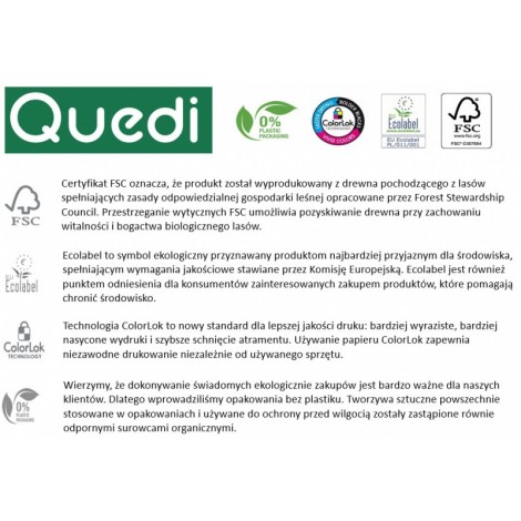 Papier ksero QUEDI ESSENTIAL A4, A4, klasa C, 80gsm, 500ark.