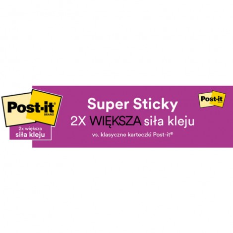 Karteczki samoprzylepne Post-it® Super Sticky XXL, BOOST, w linię, 101x152mm, 3x45 kart.
