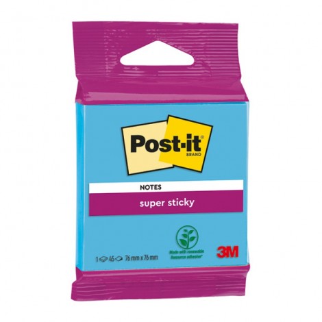 Karteczki samoprzylepne Post-it Super Sticky, 76x76mm, 45 kart., mix kolorów Karteczki samoprzylepne Post-it Super Sticky, 76x76mm, 45 kart., mix kolorów