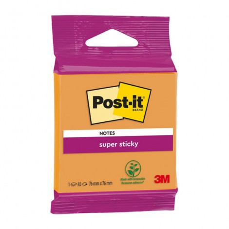 Karteczki samoprzylepne Post-it Super Sticky, 76x76mm, 45 kart., mix kolorów Karteczki samoprzylepne Post-it Super Sticky, 76x76mm, 45 kart., mix kolorów