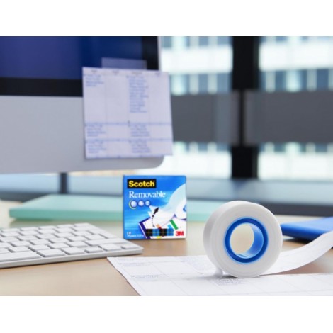 Taśma biurowa, do repozycjonowania SCOTCH® Removable (811), matowa, 19mm, 32, 9m