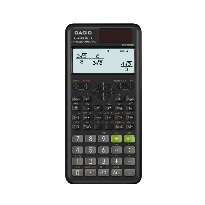 Kalkulator naukowy CASIO FX-85ESPLUS-2 B, 252 funkcje, 77x162mm, kartonik, czarny