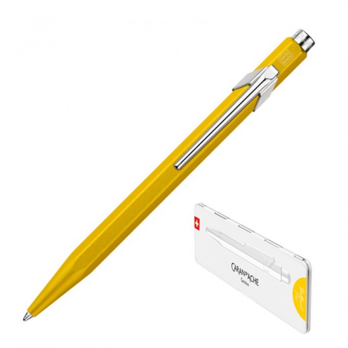 Długopis CARAN D'ACHE 849 Colormat-X, M, w pudełku, żółty