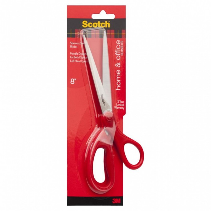 Nożyczki biurowe SCOTCH® (1408), uniwersalne, 20,5cm, czerwone