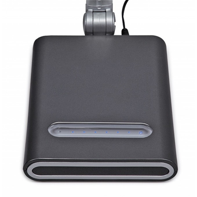 Lampka LED na biurko MAULpure, 9W, ze ściemniaczem, srebrna