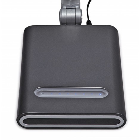 Lampka LED na biurko MAULpure, 9W, ze ściemniaczem, srebrna