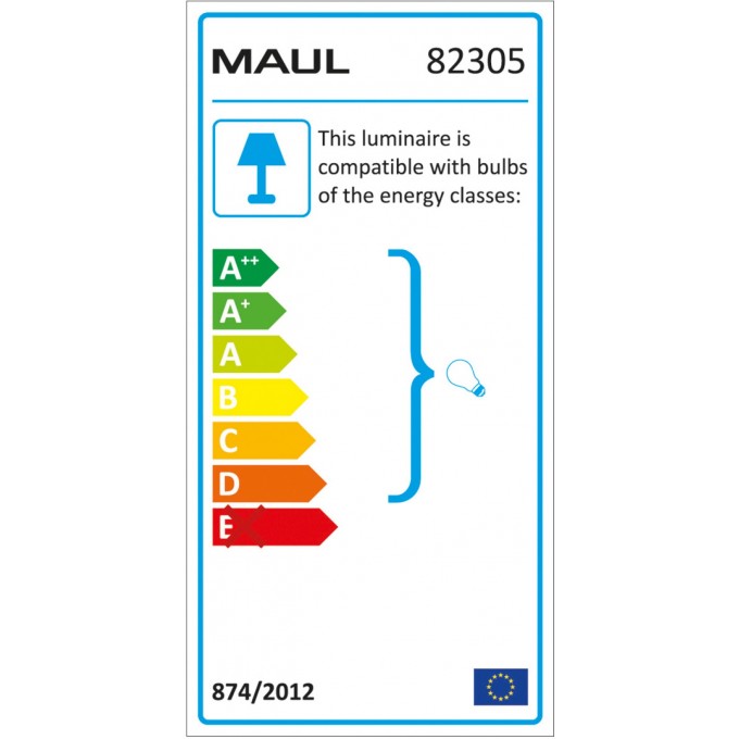 Lampka energooszczędna na biurko MAULstudy, bez żarówki, mocowana zaciskiem, czarna